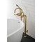 Aqua Vintage CCK8407DKL Freestanding Tub Faucet with Supply Line, Stop Valve, Brushed Brass CCK8407DKL - alternate 2